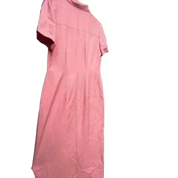 VTG Cynthia Howie Blue 100% Silk Midi Button Down Shirt Dress Size 6 - Picture 4 of 5